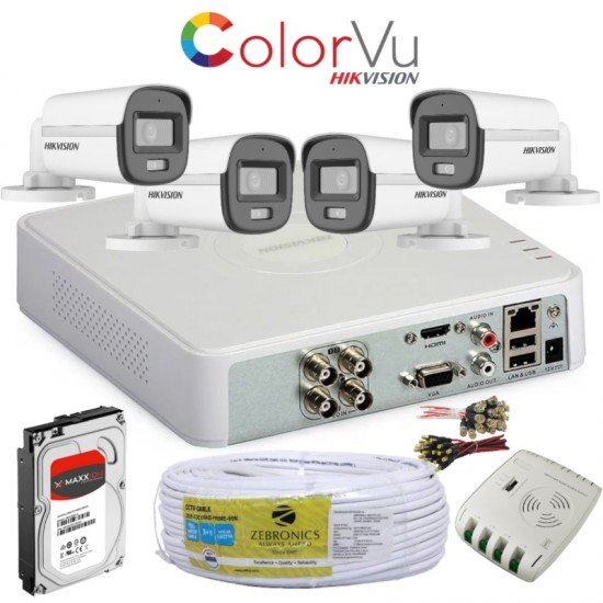 HIKVISION 4CH DVR WITH 2MP COLORVU BULLET CAMERA COMBO FULL SET HIKVISION 4CH DVR WITH 2MP COLORVU BULLET CAMERA COMBO FULL SET