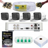 HIKVISION 4 Channel DVR with 2MP Bullet Cameras + 500GB HDD + Cable Roll (1+3) 4CH Power Supply + BNC & DC Full Combo Kit