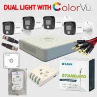 Hikvision 3k Dual Light Color Vision Camera Combo Full Set, Bullet Camera (Outdoor) 4pcs, 4channel Dvr, 1tb Surveillance Hdd, For Home And Offices