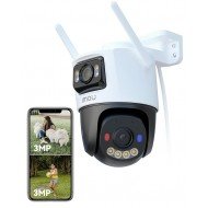 Imou 3MP+3MP Dual Lens CCTV Camera Home Outdoor, Pan-Tilt Wi-Fi Camera, AI Human and Vehicle Detection, Smart Color Night Vision, Red-Blue Warning Light, Two Way Talk, Privacy Mode, Weatherproof